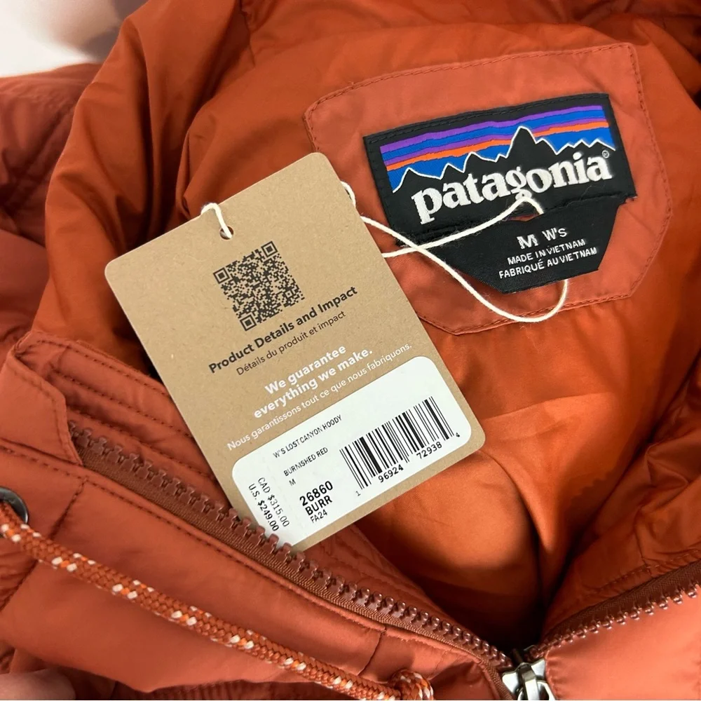 Patagonia Lost Canyon Hoody / Jacket Women's Size Medium in Burnished Red NWT - Picture 4 of 6